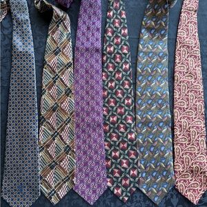 Lot of 6 Mens Silk Ties Ref# 10352